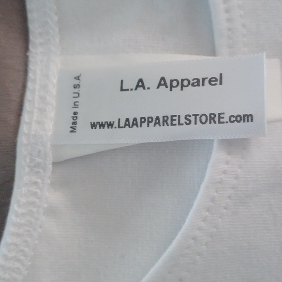NEW LA APPAREL  2 WHITE CROP TOPS - Picture 3 of 4